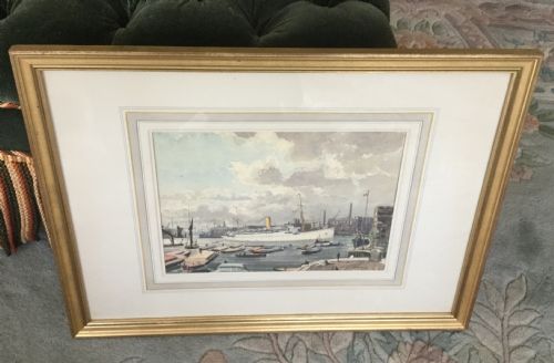 CLAUDE MUNCASTER WATERCOLOUR ' BRISTOL DOCKS' - ADDITIONAL PHOTO 1