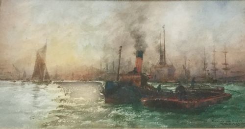 william minshall birchall watercolour - CATEGORY: ANTIQUE ART - DATED 1920