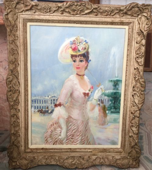 JOHN STREVENS OIL PAINTING PRESENTING AT THE PLACE DE LA CONCORD - ADDITIONAL PHOTO 1