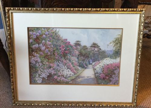 EARTHUR ROWE WATERCOLOUR THE LONG WALK VILLA CARLOTTALAKE COMO - ADDITIONAL PHOTO 1