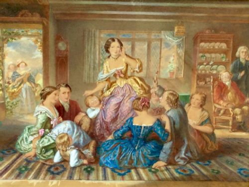 augustus jules bouvier watercolour hunt the slipper - CATEGORY: ANTIQUE ART - DATED 19TH CENTURY
