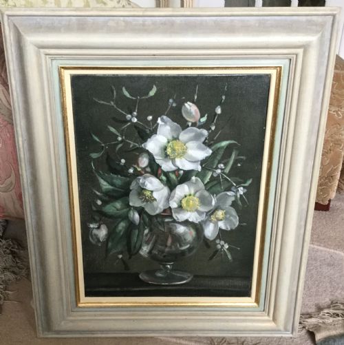 TERENCE LOUDON OIL PAINTING CHRISTMAS ROSES - ADDITIONAL PHOTO 1