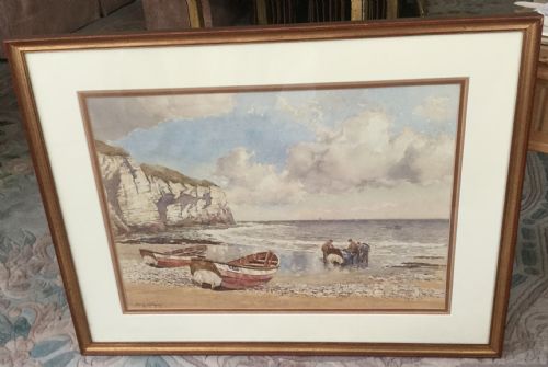JOHN ERNEST AITKEN WATERCOLOUR HAULING IN THE BOAT - ADDITIONAL PHOTO 1