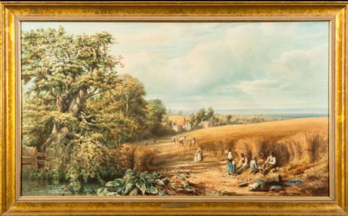 edgar ewest watercolour looking across the severn valley - CATEGORY: ANTIQUE ART - DATED 1870