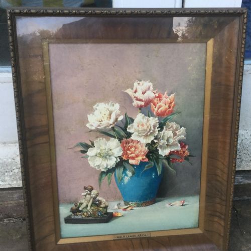 NOEL HARRY LEAVER WATERCOLOUR PEONIES IN A BOWL - ADDITIONAL PHOTO 1