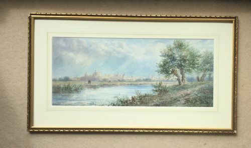 FJLEES PAIR WATERCOLOURS ETON COLLEGE FROM THE THAMES AND WINDSOR CASTLE FROM CLEAVE - ADDITIONAL PHOTO 2