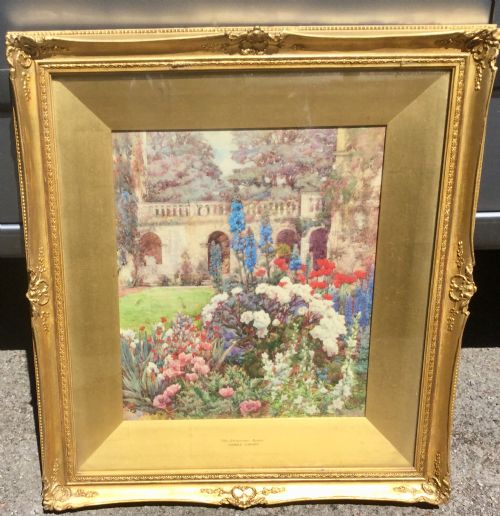 HAROLD EDWARD CONWAY WATERCOLOUR THE HERBACEOUS BORDER - ADDITIONAL PHOTO 1