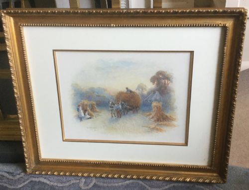 JOSEPH YELVERTON DAWBARN WATERCOLOUR THE LAST LOAD - ADDITIONAL PHOTO 1