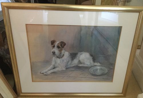 MARION RODGER HAMILTON HARVEY WATERCOLOUR WIRE HAIRED FOX TERRIER - ADDITIONAL PHOTO 1