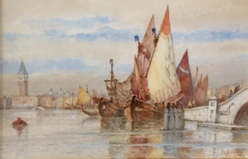 fredrick james aldridge watercolour venice - CATEGORY: ANTIQUE ART - DATED 1900