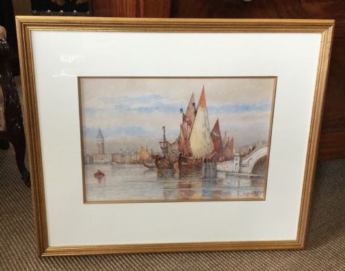 FREDRICK JAMES ALDRIDGE WATERCOLOUR VENICE - ADDITIONAL PHOTO 1