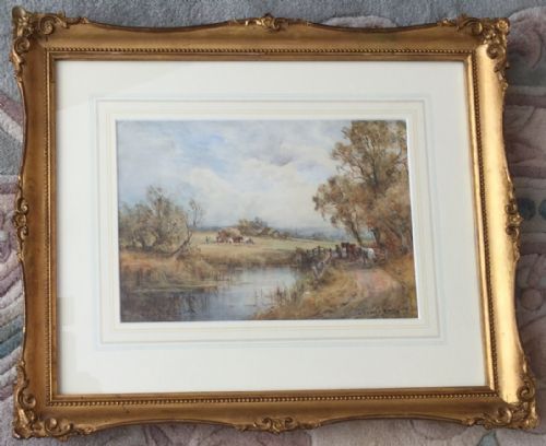 HENRY JOHN KINNAIRD PAIR OF WATERCOLOURS A SUSSEX HAYFIELD ON THE ARUNSUSSEX - ADDITIONAL PHOTO 1