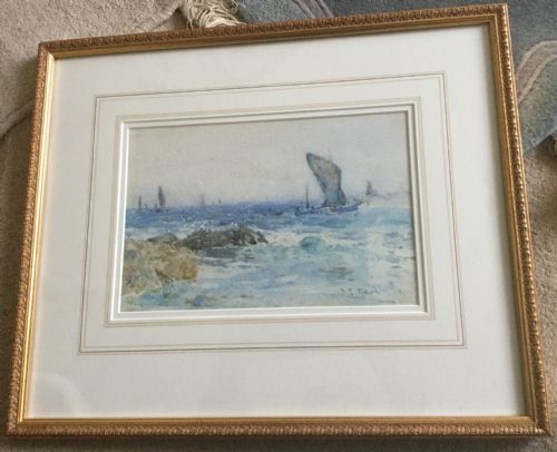 FREDERICK STUART RICHARDSON WATERCOLOUR OFF STAITHES - ADDITIONAL PHOTO 1