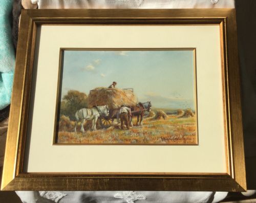 GEORGE HAMILTON CONSTANTINE PAIR WATERCOLOURS HARVESTING TIME BELLHAGG THE END OF THE DAY FULWOOD - ADDITIONAL PHOTO 1