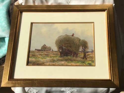 GEORGE HAMILTON CONSTANTINE PAIR WATERCOLOURS HARVESTING TIME BELLHAGG THE END OF THE DAY FULWOOD - ADDITIONAL PHOTO 2