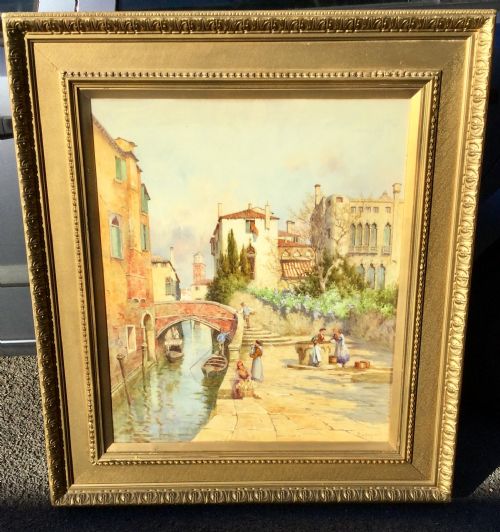 MARY HAGARTY PAIR WATERCOLOURS VENETIAN CANAL SCENE VENETIAN STREET SCENE - ADDITIONAL PHOTO 1