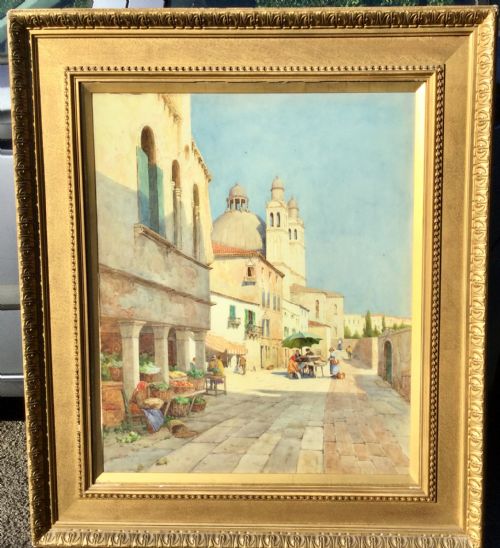 MARY HAGARTY PAIR WATERCOLOURS VENETIAN CANAL SCENE VENETIAN STREET SCENE - ADDITIONAL PHOTO 2