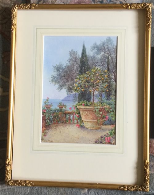 ERNEST ARTHUR ROWE WATERCOLOUR LATE AFTERNOON LAKE COMO - ADDITIONAL PHOTO 1