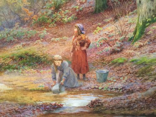 WALTER FOLLEN BISHOP WATERCOLOUR COLLECTING WATER IN THE FOREST - ADDITIONAL PHOTO 2