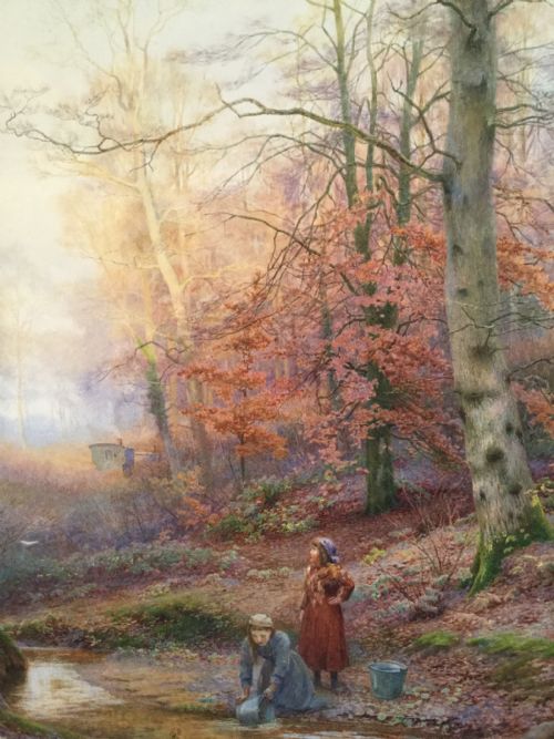 WALTER FOLLEN BISHOP WATERCOLOUR COLLECTING WATER IN THE FOREST - ADDITIONAL PHOTO 3