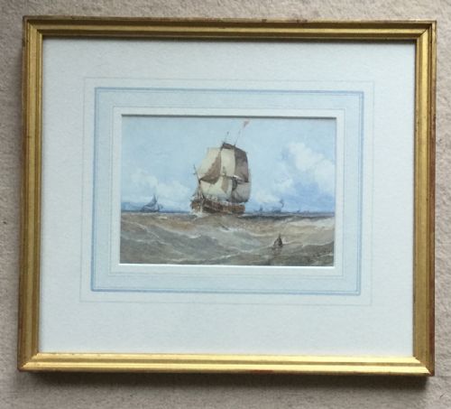 PAIR OF MARINE WATERCOLOURS WILLIAM CALCOTT KNELL - ADDITIONAL PHOTO 2