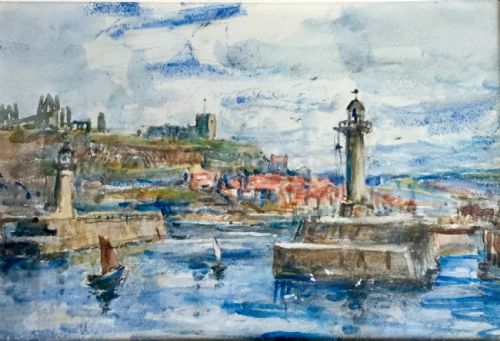 rowland henry hill whitby harbour - CATEGORY: ANTIQUE ART - DATED 1930