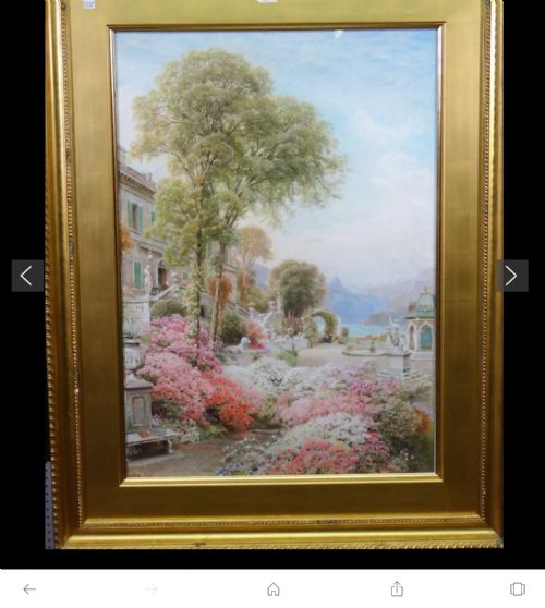 EBENEZER WAKE COOK WATERCOLOUR THE GARDEN OF VILLA MELZIBELLAGIOLAKE COMO ITALY - ADDITIONAL PHOTO 1