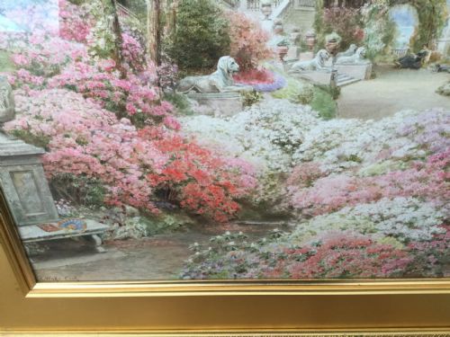 EBENEZER WAKE COOK WATERCOLOUR THE GARDEN OF VILLA MELZIBELLAGIOLAKE COMO ITALY - ADDITIONAL PHOTO 3