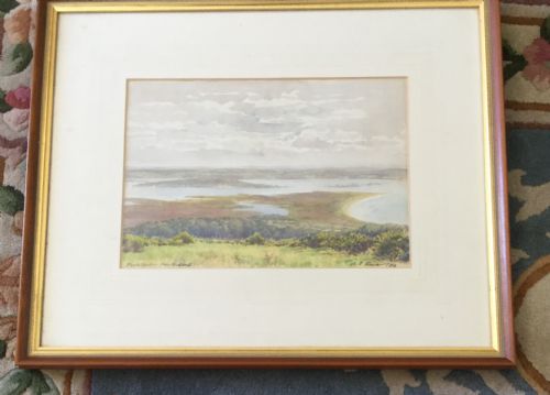 ARTHUR EDGAR ROWE WATERCOLOUR POOLE HARBOUR FROM STUDLAND - ADDITIONAL PHOTO 1