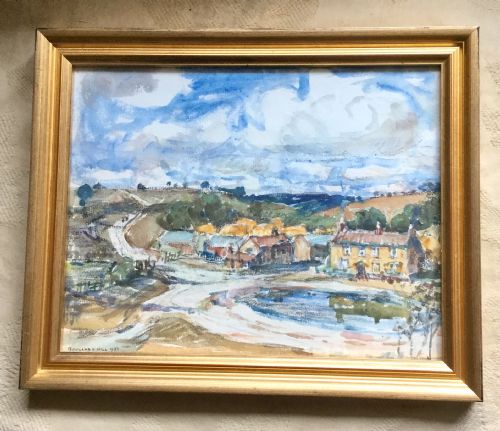 ROWLAND HENRY HILL WATERCOLOUR FINDERN VILLAGEDERBYSHIRE - ADDITIONAL PHOTO 1
