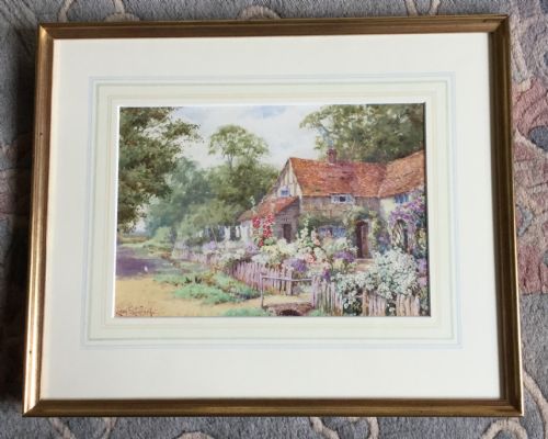 LILIAN STANNARD WATERCOLOUR THE COTTAGE GARDEN - ADDITIONAL PHOTO 1