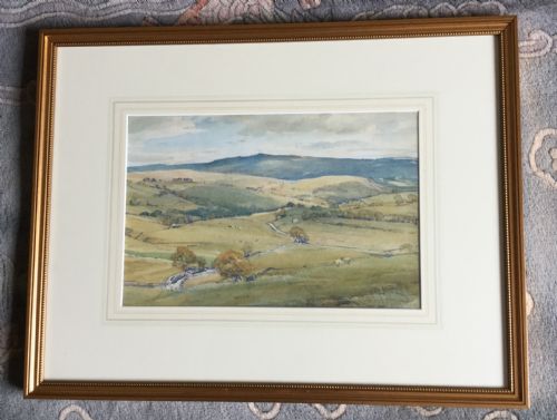 ARTHUR REGINALD SMITH WATERCOLOUR THE ROAD TO BURNSALL NORTH YORKSHIRE - ADDITIONAL PHOTO 1