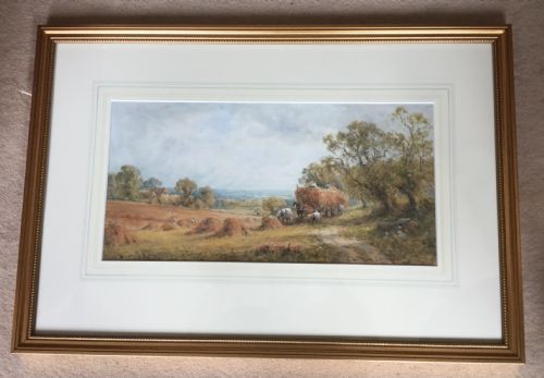 HENRY J KINNAIRD PAIR OF WATERCOLOURS A SUSSEX CORNFIELD AND RIVER THAMES NEAR READING - ADDITIONAL PHOTO 1