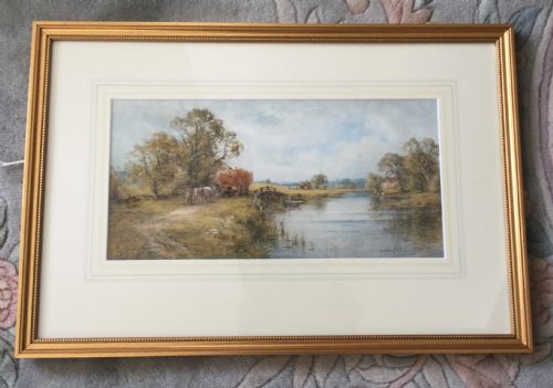 HENRY J KINNAIRD PAIR OF WATERCOLOURS A SUSSEX CORNFIELD AND RIVER THAMES NEAR READING - ADDITIONAL PHOTO 2