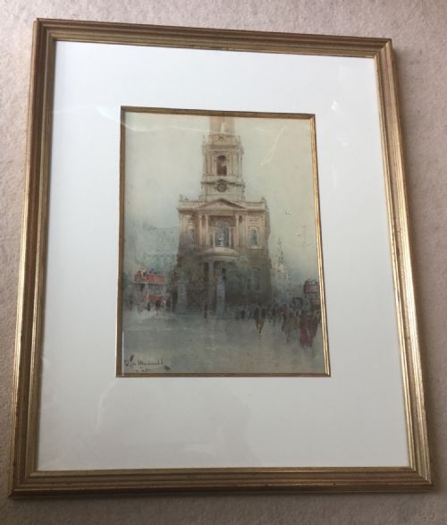 JTIM MACDONALD WATERCOLOUR ST MARYLESTRAND LONDON - ADDITIONAL PHOTO 1