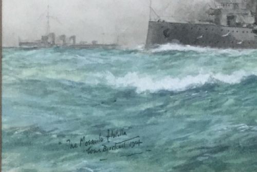 WILLIAM MINSHALL BIRCHALL WATERCOLOUR THE MOSQUITO FLOTILLA - ADDITIONAL PHOTO 2