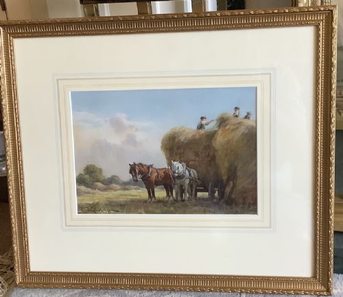 GEORGE HAMILTON CONSTANTINE PAIR OF WATERCOLOURS BUILDING THE RICK COMPANION - ADDITIONAL PHOTO 1