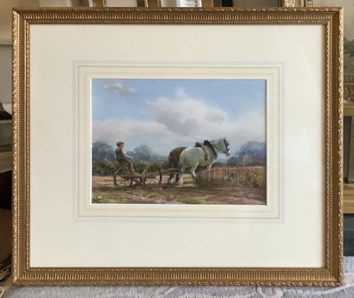 GEORGE HAMILTON CONSTANTINE PAIR OF WATERCOLOURS BUILDING THE RICK COMPANION - ADDITIONAL PHOTO 2