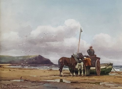 George Hamilton Constantine Watercolour ‘ Scalby Ness  Scarborough ‘