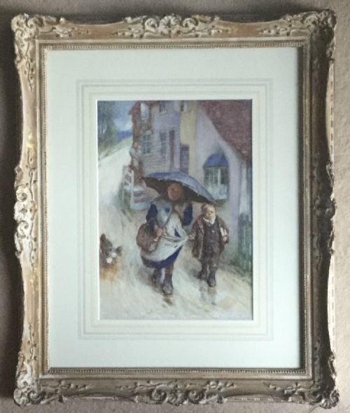 JOHN HENRY HENSHALL WATERCOLOUR UNWILLINGLY TO SCHOOL - ADDITIONAL PHOTO 1
