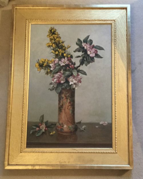 LOUISA MARY BANCROFT OIL PAINTING SPRING FLOWERS - ADDITIONAL PHOTO 1
