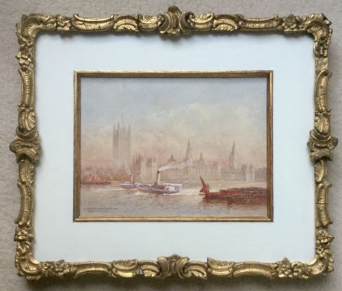 FREDERICK EJGOFF PAIR WATERCOLOURS WESTMINSTER FROM THE SOUTH WEST AND LONDON BRIDGE - ADDITIONAL PHOTO 3