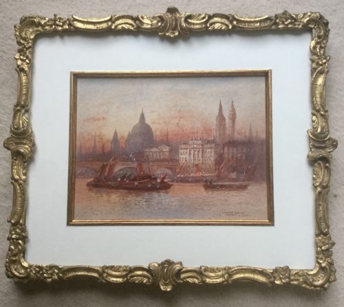 FREDERICK EJGOFF PAIR WATERCOLOURS WESTMINSTER FROM THE SOUTH WEST AND LONDON BRIDGE - ADDITIONAL PHOTO 4