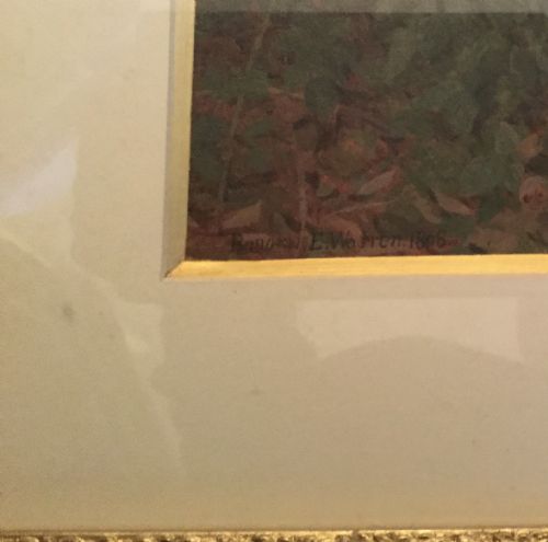 BONOMI EDWARD WARREN WATERCOLOUR WOODLAND PATH WITH GAMEKEEPER AND DOG - ADDITIONAL PHOTO 3