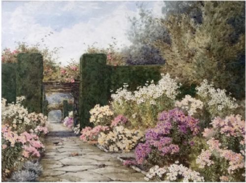 LILIAN STANNARD WATERCOLOUR MICHAELMAS DAISIES