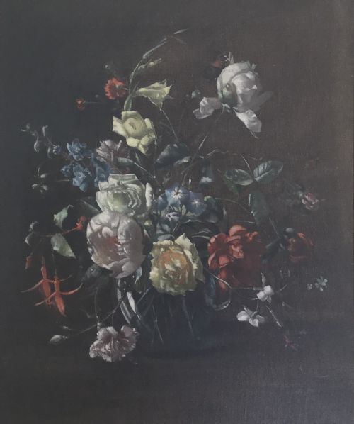 TERENCE LOUDON OIL PAINTING SUMMER FLOWERS IN S GLASS VASE - ADDITIONAL PHOTO 1