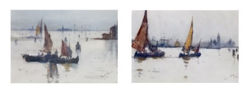 FRANK HENRY MASON  PAIR WATERCOLOURS ‘VENETIAN SCENES’