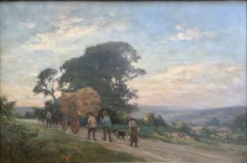 wiliam greaves oil painting return from the harvest at dusk - CATEGORY: ANTIQUE ART - DATED 1920