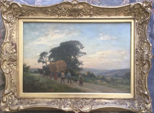 WILIAM GREAVES OIL PAINTING RETURN FROM THE HARVEST AT DUSK - ADDITIONAL PHOTO 1