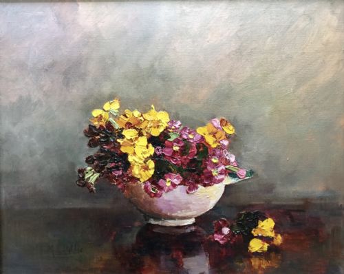 MARY EODDIE OIL PAINTING POLYANTHUS - ADDITIONAL PHOTO 3